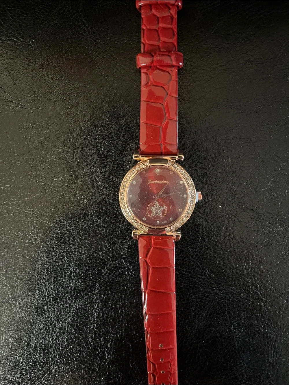 Red Crystal Accent Women's Watch